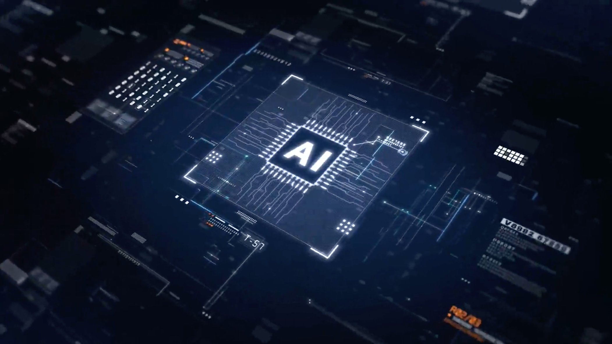 illustration showing 5G network pathways leading to artificial intelligence applications