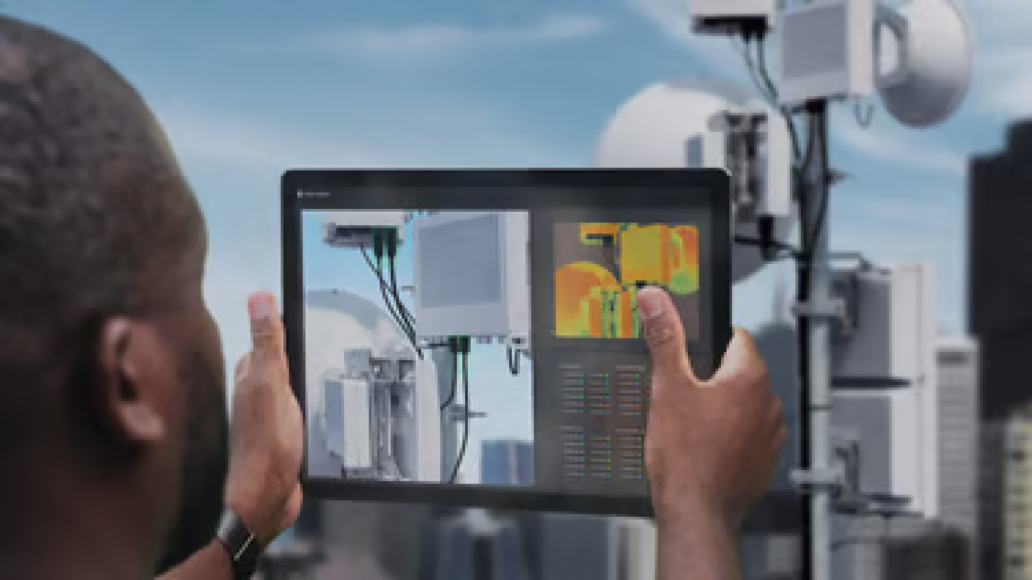 engineers deploying federal network infrastructure equipment at a field site